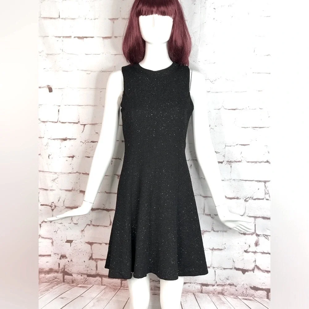 ZUNIE Multicolored Sparkly Black A-Line Keyhole Neck Party Dress GIRLS 16